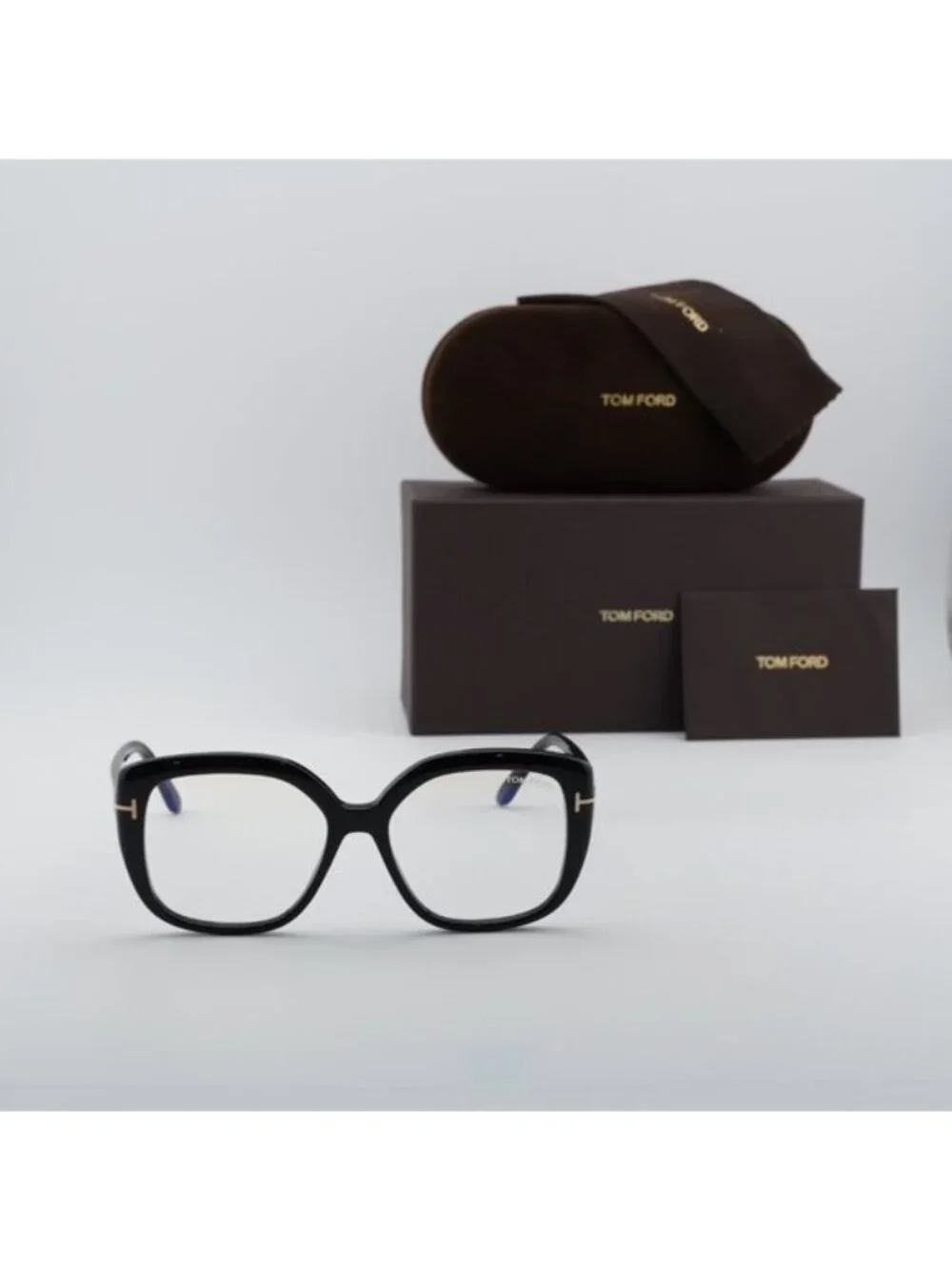 Tom Ford FT6043-B 001 Square Eyeglasses 53mm - Black/Blue Light Block